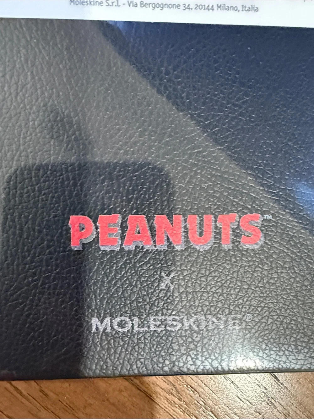 Peanuts Black Notebook with Red Elastic and Yellow Accents